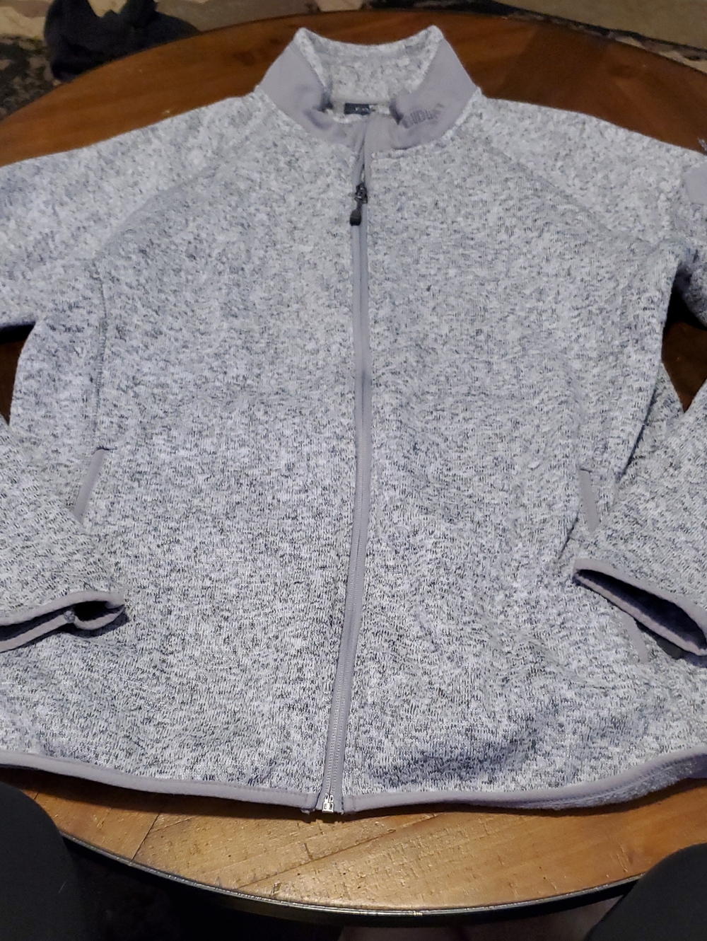 Women’s Heathered Light Gray Teddy Jacket - Full Zip